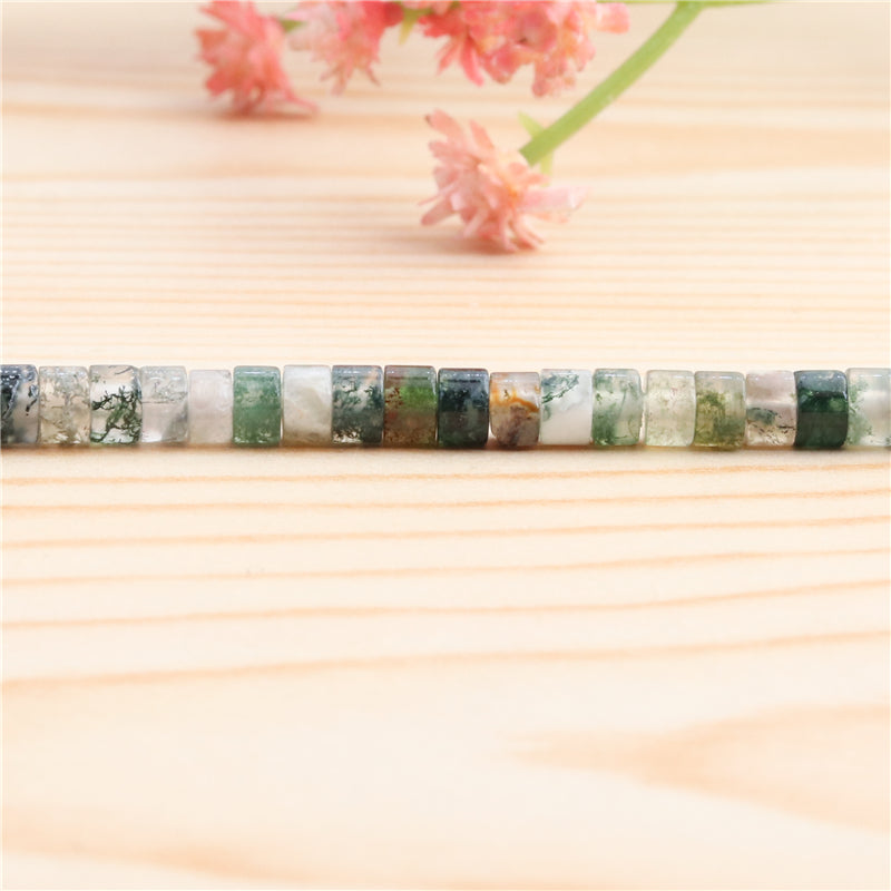 Natural Moss Agate Beads Heishi 2x4mm Hole 1mm about 169pcs 39cm strand