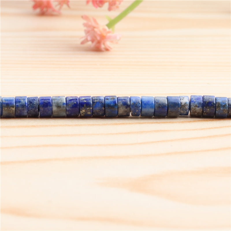 天然ラピスラズリビーズ 平石 2x4mm 穴長径 約1mm 約169個 39cm 連