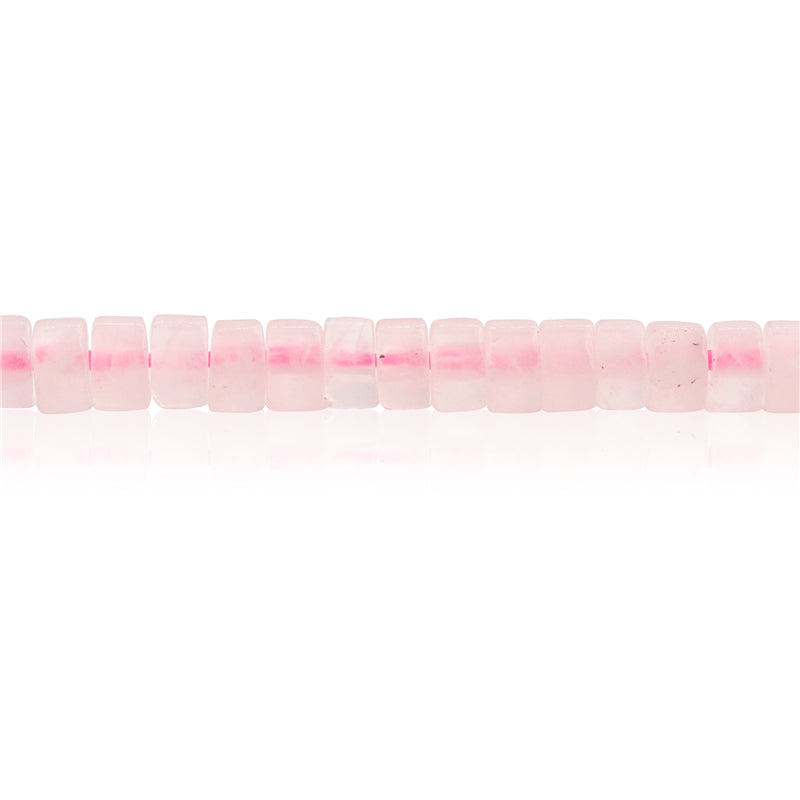 Cuentas de cuarzo rosa natural Heishi 2x4 mm Agujero 1 mm Sobre 169 piezas 39 cm tira