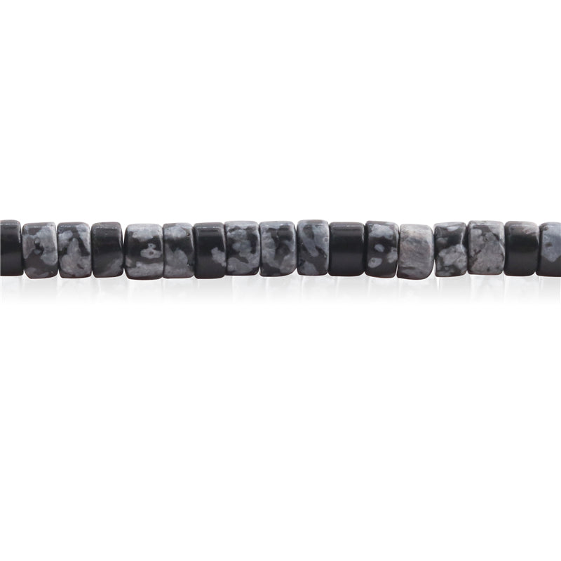 Natural Snowflake Obsidian Beads Heishi 2x4mm Hole 1mm about 169pcs 39cm strand