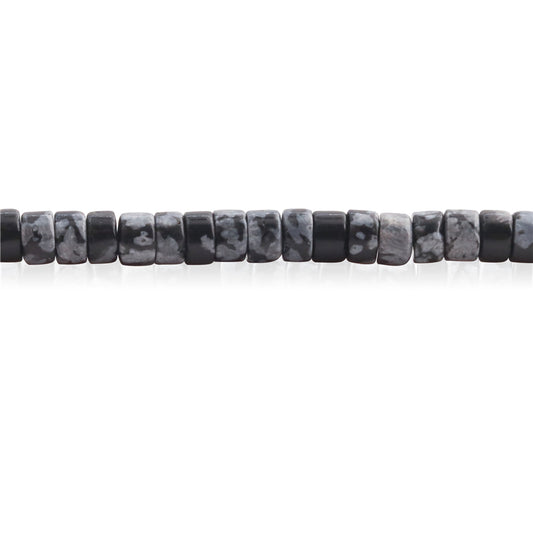 Natural Snowflake Obsidian Beads Heishi 2x4mm Hole 1mm about 169pcs 39cm strand