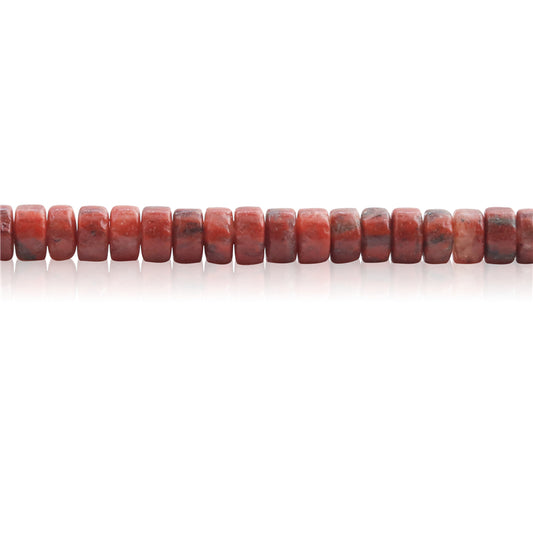 Natural Sesame Red Stone Beads Heishi 2x4mm Hole 1mm about 169pcs 39cm strand