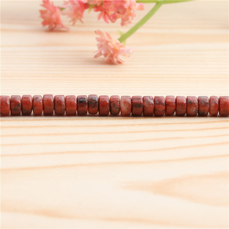 Natural Sesame Red Stone Beads Heishi 2x4mm Hole 1mm about 169pcs 39cm strand