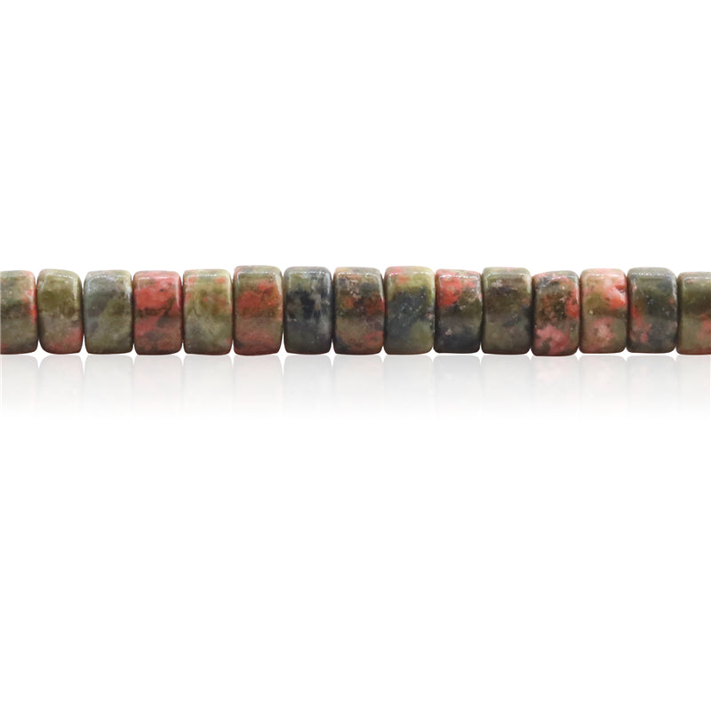 Perles Unakite naturelles Heishi 2x4mm trou 1mm environ 169pcs sur fil 39cm