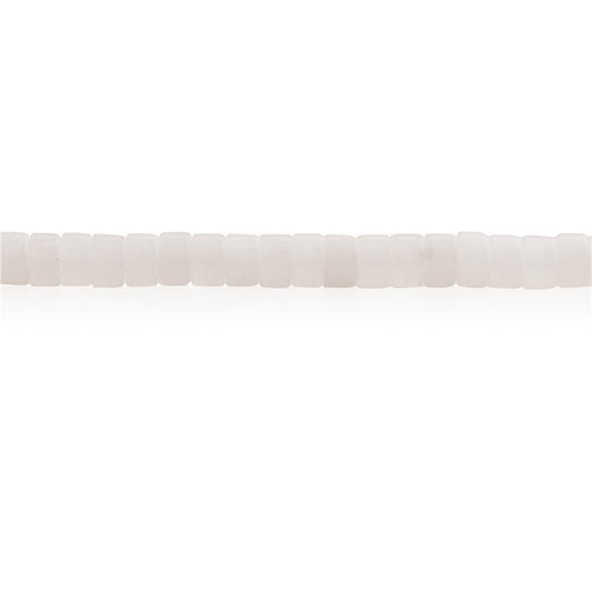 Cuentas de jade blanco natural Heishi 2x4 mm Agujero 1 mm Sobre 169piezas 39cm tira