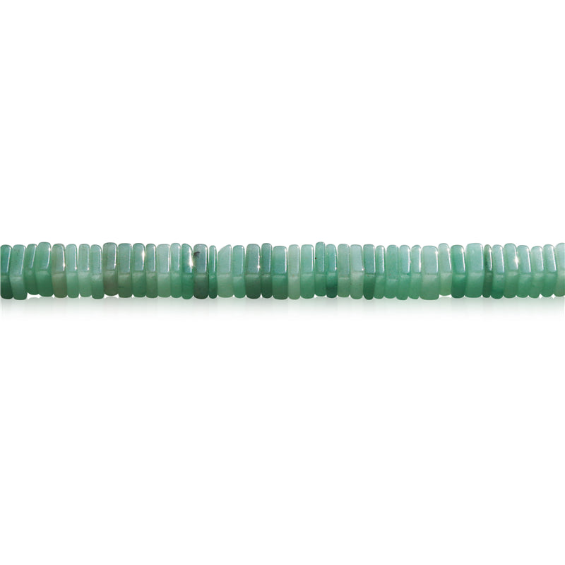 Natürliche grüne Aventurinperlen, quadratische Scheibe, Abstandshalter, 3 x 10 mm, Loch 1,2 mm, ca. 119 Stück, 39 cm Strang