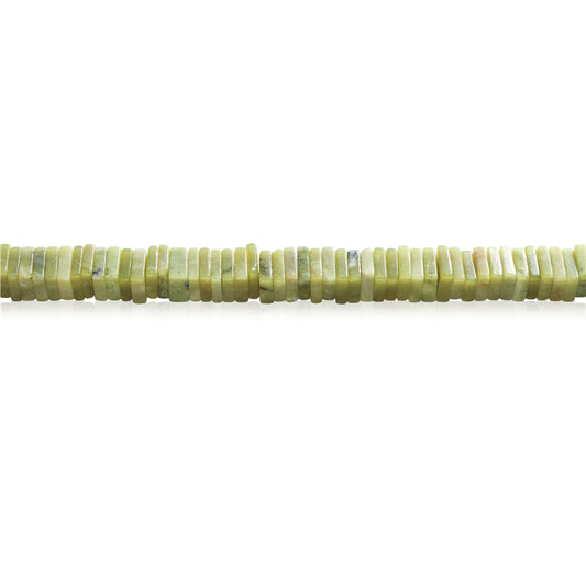 Cuentas de jade musgo natural Separador de rebanadas cuadradas 3x10 mm Agujero 1.2 mm Sobre 119 unidad 39 cm tira