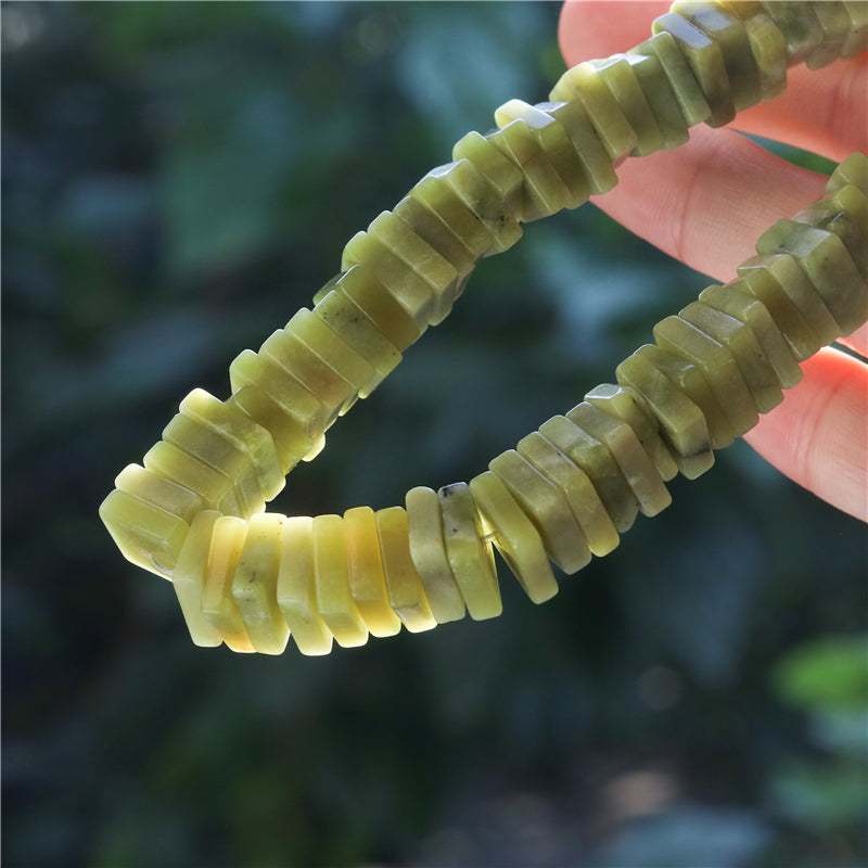 Natural Moss Jade Beads Square Slice Spacer 3x10mm Hole 1.2mm about 119pcs 39cm strand