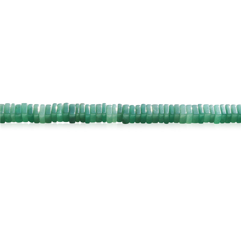 Natürliche grüne Aventurinperlen, quadratische Scheibe, Abstandshalter, 3 x 8 mm, Loch 1,2 mm, ca. 123 Stück, 39 cm Strang