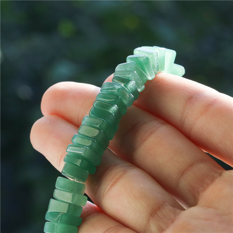 Natural Green Aventurine Beads Square Slice Spacer 3x8mm Hole 1.2mm about 123pcs 39cm strand