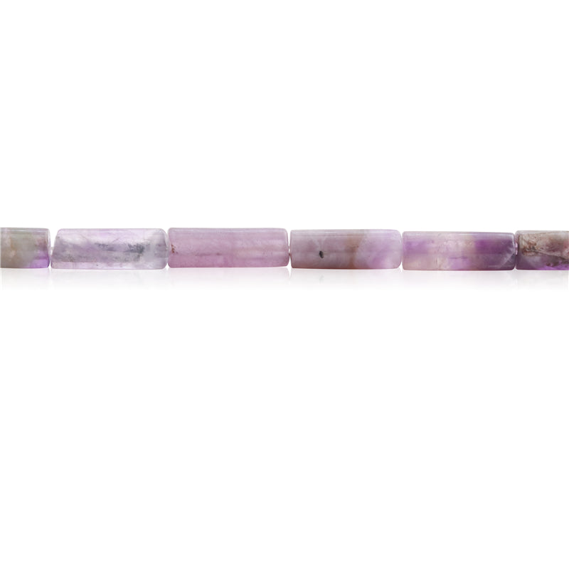 Natürliche Amethystperlen, Röhre, 4 x 13 mm, Loch 1 mm, ca. 29 Stück, 39 cm Strang