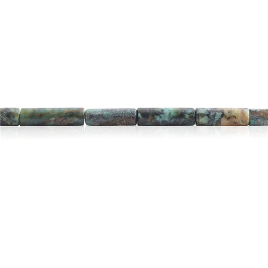 Natürliche afrikanische Türkisperlen, Rohr 4 x 13 mm, Loch 1 mm, ca. 29 Stück, 39 cm Strang