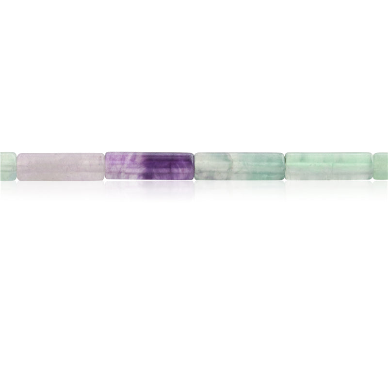 Perline di fluorite naturale Tubo 4x13mm Foro 1 mm circa 29 pezzi filo da 39 cm