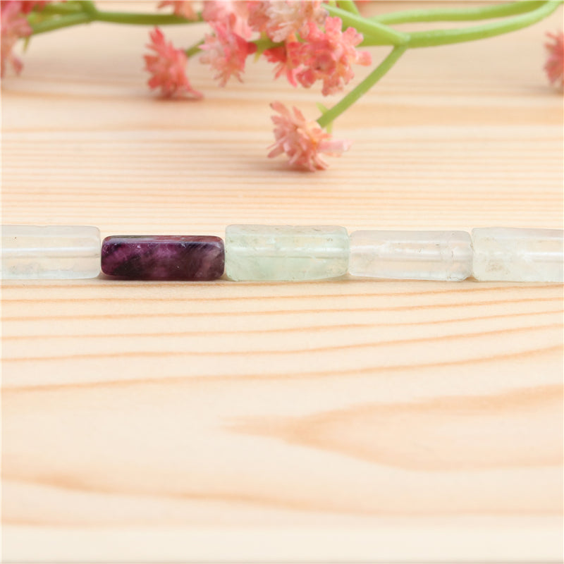 Natural Fluorite Beads Rectangle 4x13mm Hole 0.8mm about 29pcs 39cm strand