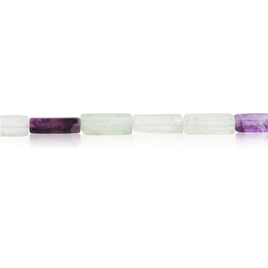 Perline di fluorite naturale rettangolo 4x13 mm foro 0,8 mm circa 29 pezzi di filo da 39 cm