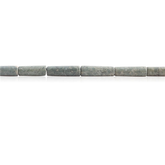 Natürliche grüne Spitzensteinperlen, Rohr 4 x 13 mm, Loch 1 mm, ca. 29 Stück, 39 cm Strang