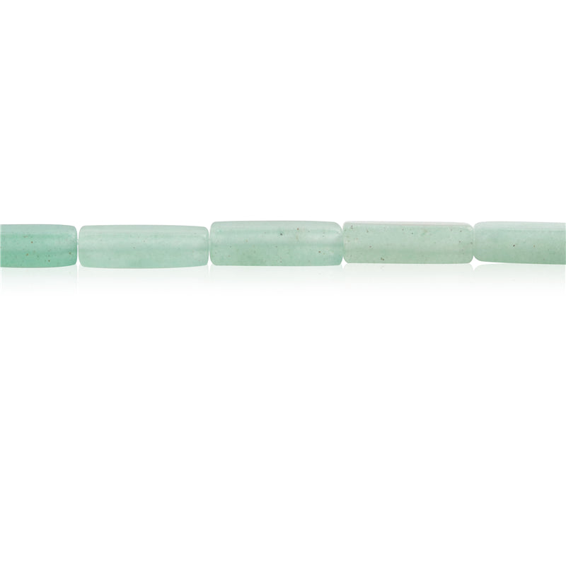 Perles Aventurine verte naturelle rectangle 4x13mm trou 0.8mm environ 29pcs 39cm sur fil