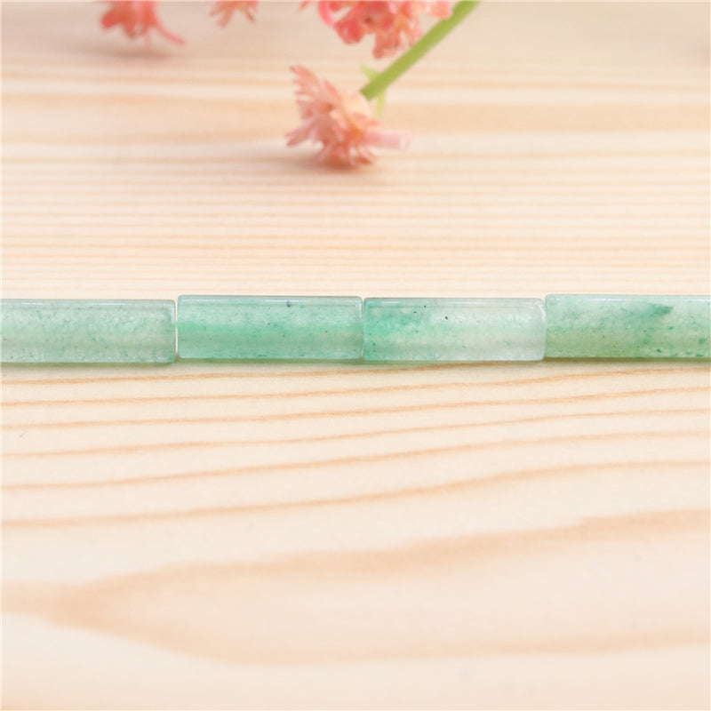 Natural Green Aventurine Beads Tube 4x13mm Hole 1mm about 29pcs 39cm strand