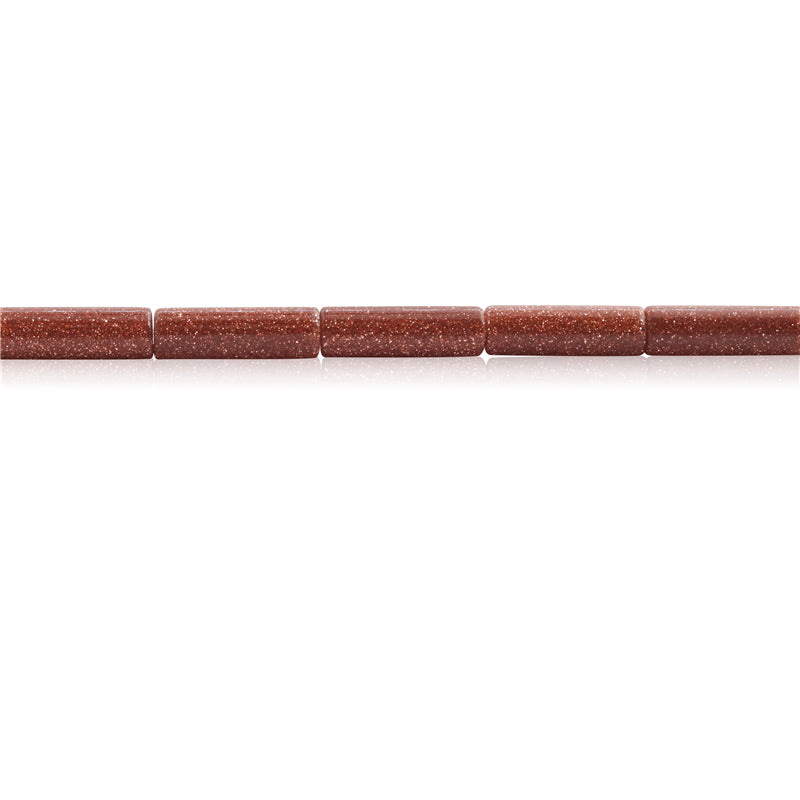 Perline di pietra naturale di sabbia dorata Tubo 4x13mm Foro 1 mm circa 29 pezzi di filo da 39 cm