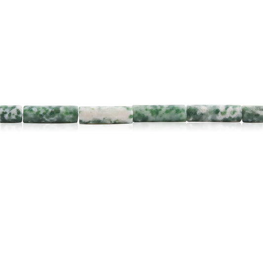 Natural Green Spot Jasper Beads Tube 4x13mm Hole 1mm about 29pcs 39cm strand