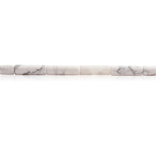 Perline di howlite naturale Tubo 4x13 mm Foro 1 mm circa 29 pezzi di filo da 39 cm