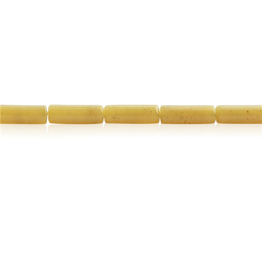 Cuentas de jade natural coreano Tubo 4x13 mm Agujero 1 mm Sobre 29ud 39cm tira