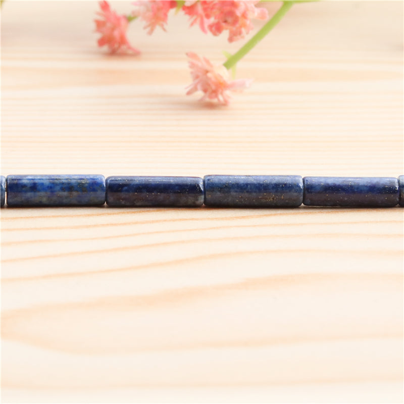 Natural Lapis Lazuli Beads Tube 4x13mm Hole 1mm about 29pcs 39cm strand