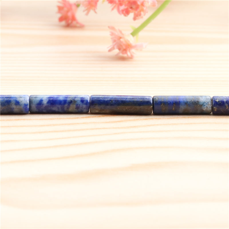 Natural Lapis Lazuli Beads Tube 4x13mm Hole 1mm about 29pcs 39cm strand