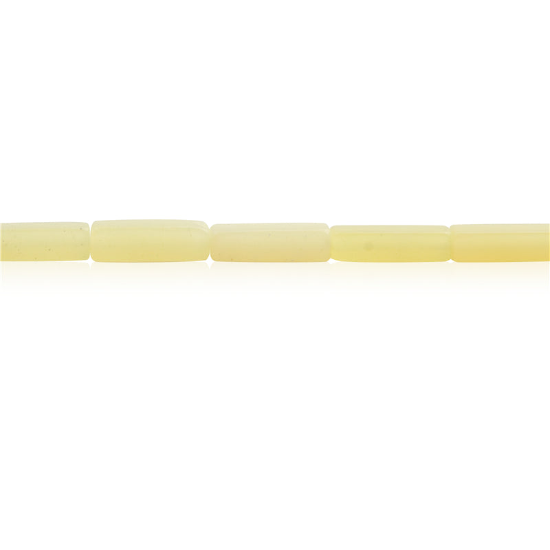 Perline di giada naturale color limone rettangolo 4x13 mm foro 0,8 mm circa 29 pezzi di filo da 39 cm