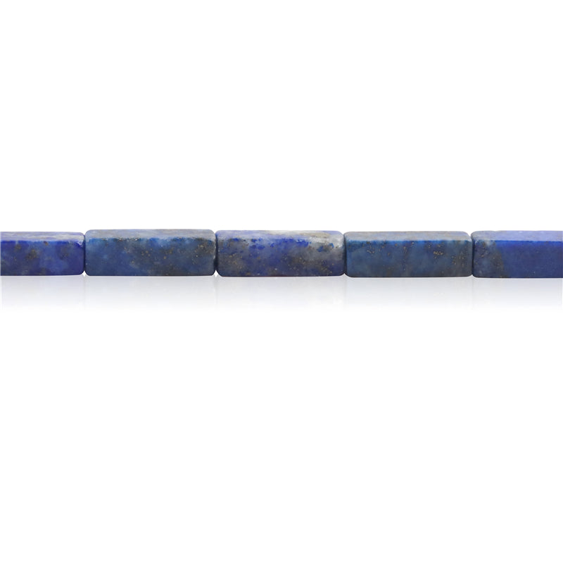 Natürliche Lapislazuli-Perlen, rechteckig, 4 x 13 mm, Loch 0,8 mm, ca. 29 Stück, 39 cm Strang