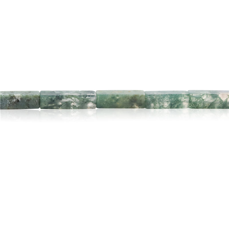 Natural Moss Agate Beads Rectangle 4x13mm Hole 0.8mm about 29pcs 39cm strand