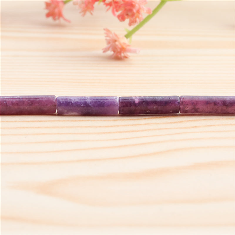 Perline di giada sugilite viola naturale tubo 4x13mm foro 1 mm circa 29 pezzi filo da 39 cm