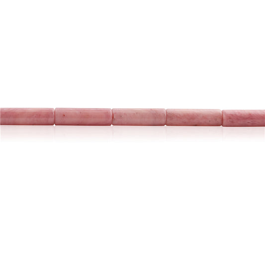 Perles Rhodonite naturelle tube 4x13mm trou 1mm environ 29pcs sur fil 39cm