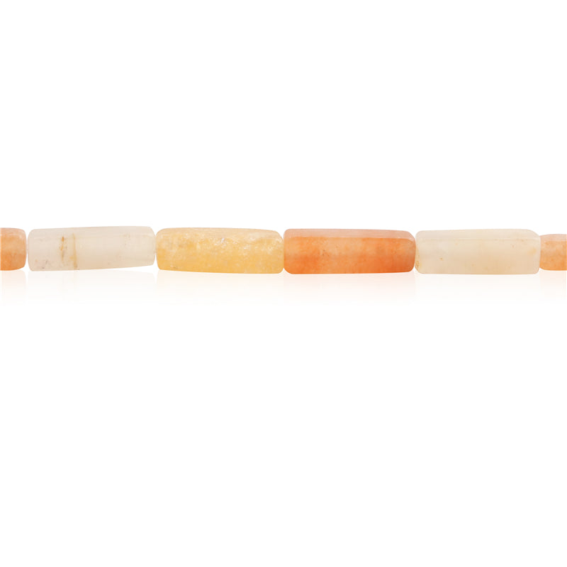 Perles Aventurine orange naturelle rectangle 4x13mm trou 0.8mm environ 29pcs 39cm sur fil