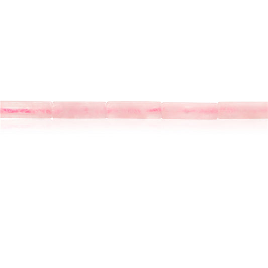 Perline di quarzo rosa naturale Tubo 4x13 mm Foro 1 mm circa 29 pezzi di filo da 39 cm