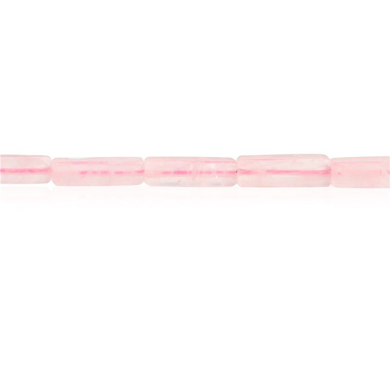 Perles de quartz rose naturel rectangle sur fil 4x13mm trou 0.8mm environ 29pcs 39cm