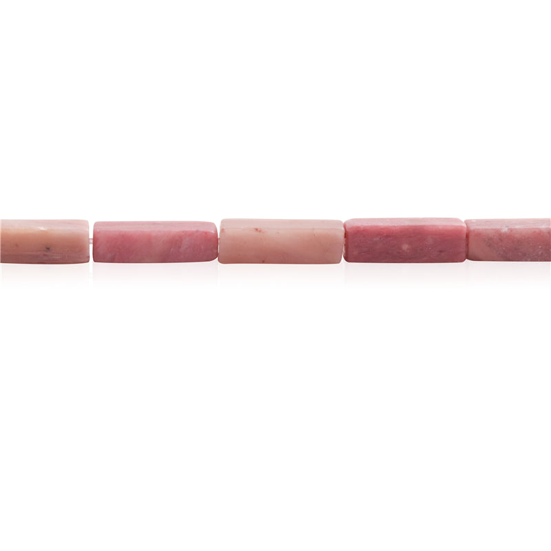 Perles Rhodonite naturelle rectangle 4x13mm trou 0.8mm environ 29pcs 39cm sur fil