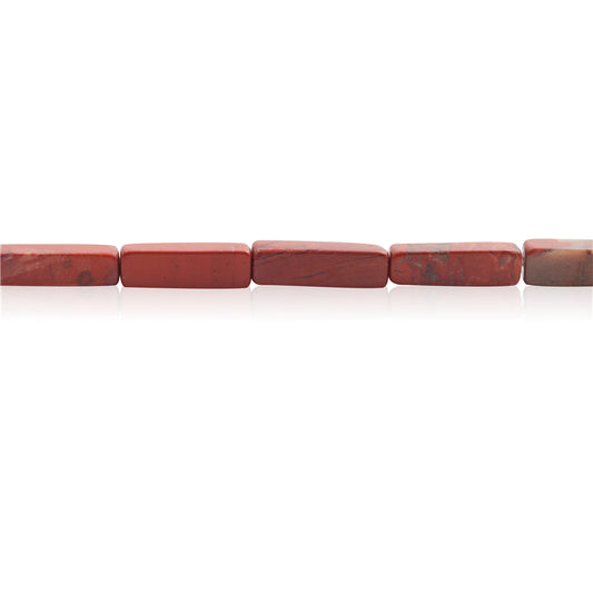 Perline di diaspro rosso naturale rettangolo 4x13 mm foro 0,8 mm circa 29 pezzi di filo da 39 cm