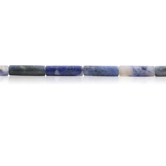 Perline di sodalite naturale Tubo 4x13mm Foro 1 mm circa 29 pezzi filo da 39 cm