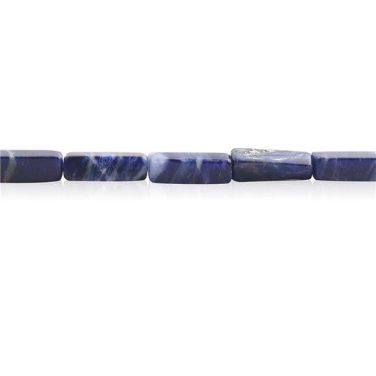 Perline di sodalite naturale rettangolo 4x13 mm foro 0,8 mm circa 29 pezzi di filo da 39 cm