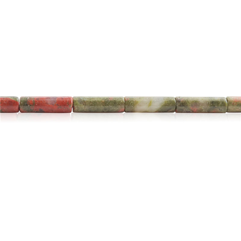 Natural Unakite Beads Tube 4x13mm Hole 1mm about 29pcs 39cm strand