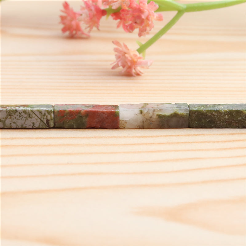 Natural Unakite Beads Rectangle 4x13mm Hole 0.8mm about 29pcs 39cm strand