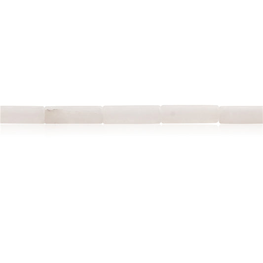 Cuentas de jade blanco natural Tubo 4x13 mm Agujero 1 mm Sobre 29piezas 39cm tira