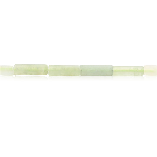 Cuentas de jade natural Xinshan Tubo 4x13 mm Agujero 1 mm Sobre 29ud 39cm tira