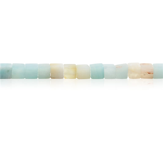 Perles Amazonite naturelle Cube 4mm trou 0.8mm environ 90pcs 39cm sur fil