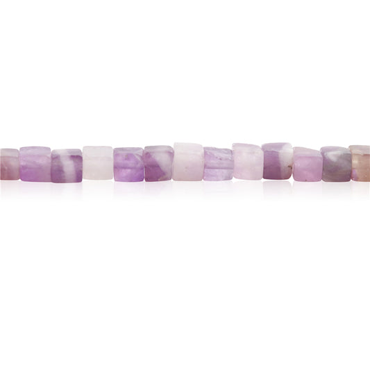 Natural Amethyst Beads Cube 4mm Hole 0.8mm about 90pcs 39cm strand