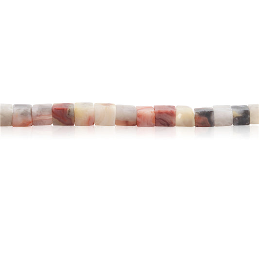 Natural Crazy Agate Beads Cube 4mm Hole 0.8mm about 90pcs 39cm strand