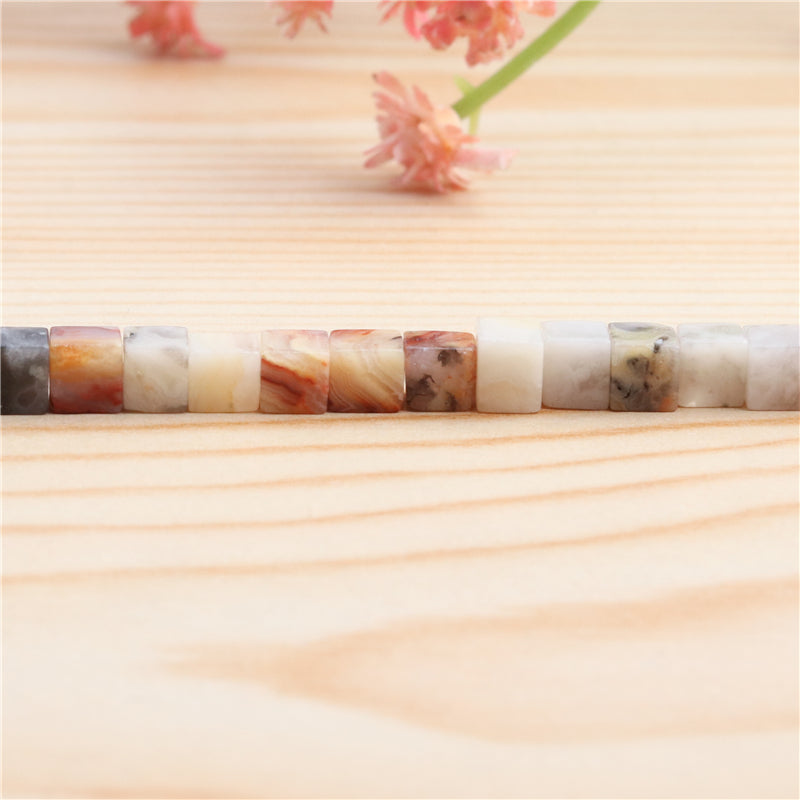 Natural Crazy Agate Beads Cube 4mm Hole 0.8mm about 90pcs 39cm strand