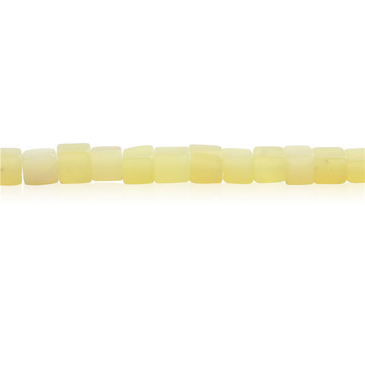 Natural Lemon Jade Beads Cube 4mm Hole 0.8mm about 90pcs 39cm strand