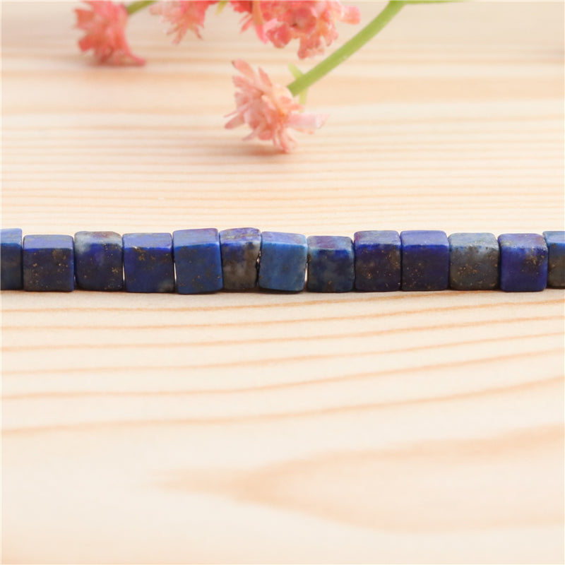 Natural Lapis Lazuli Beads Cube 4mm Hole 0.8mm about 90pcs 39cm strand